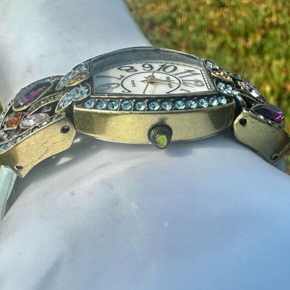 Heidi Daus Pastel Crystal Watch with Aqua Leather Strap main image 10